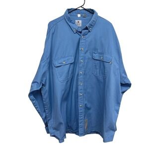 Tyndale flame resistant work‎ shirt 3XL blue industrial welding utility gorpcore